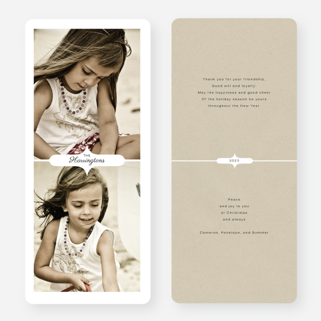 Family Name Chic Holiday Cards - Black