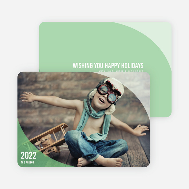 Ocean Waves Holiday Cards - Green