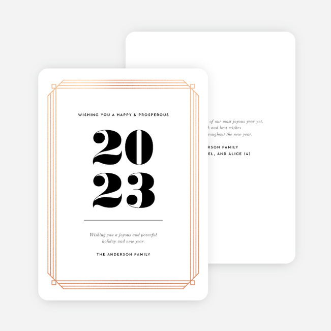 Deco The Halls New Year Cards and Invitations - Pink