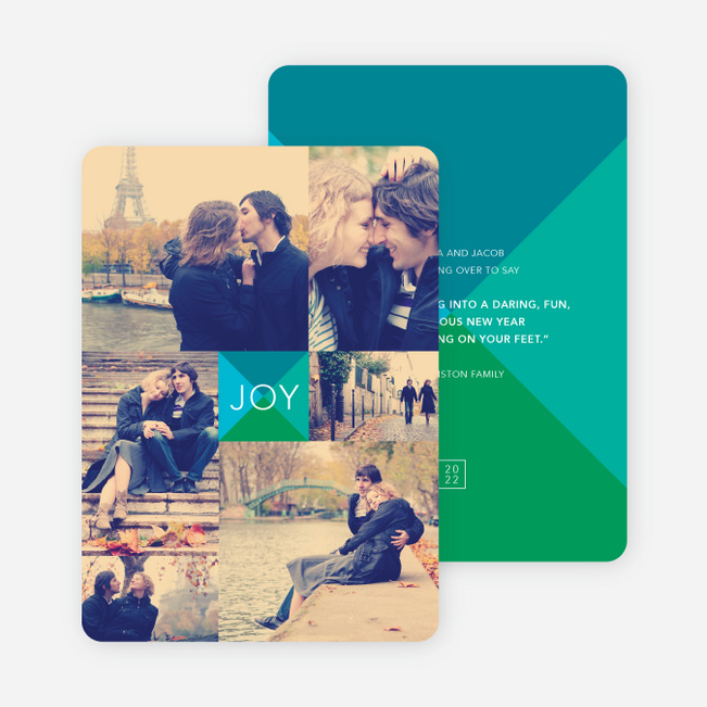 Shapes of Joy Modern Holiday Cards - Blue