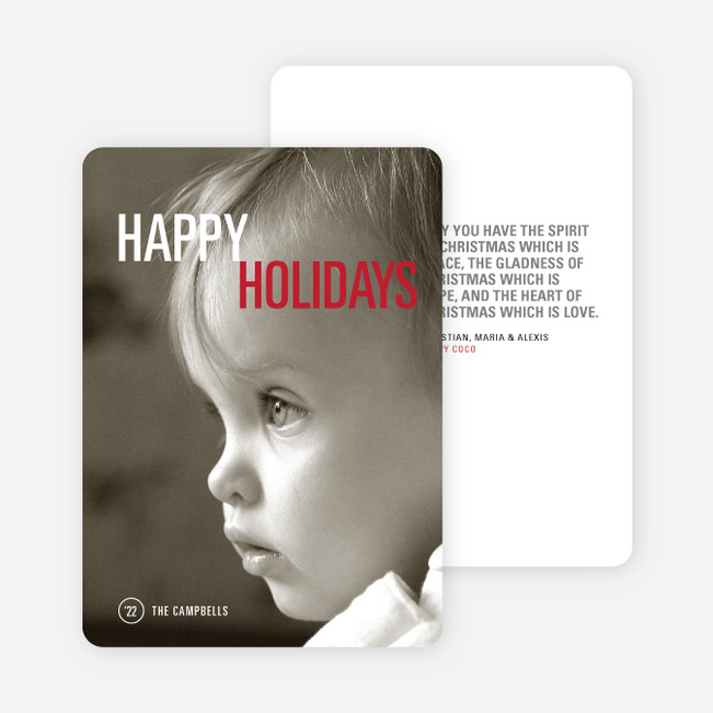 Simply Photo Christmas Card - Red