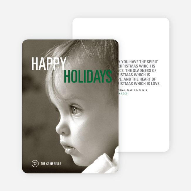 Simply Photo Christmas Card - Green