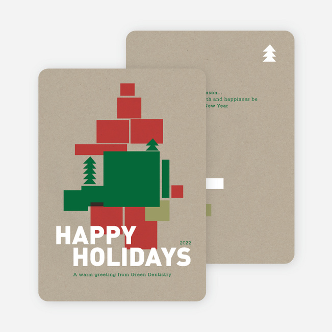 Gift Box Holiday Cards - Burgundy