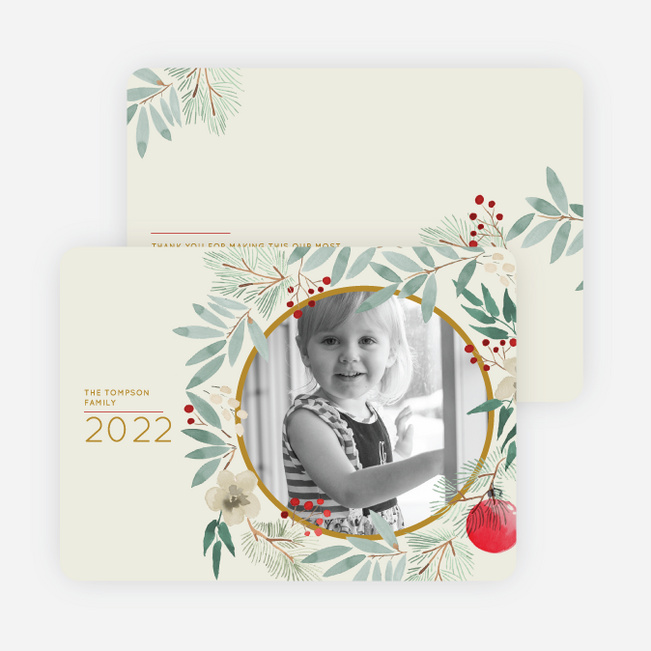 Classic Wreath Holiday Cards and Invitations - Multi