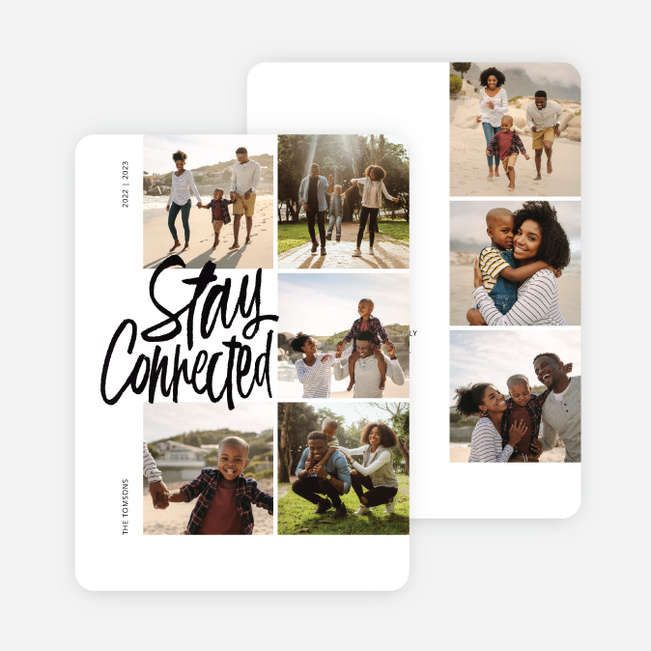 Connected Grid Multi Photo Holiday Cards - White