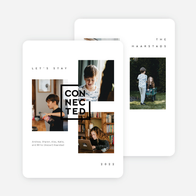 Connected Together Multi Photo Holiday Cards - White