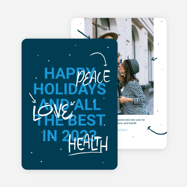 Extra Emphasis Holiday Cards and Invitations - Blue
