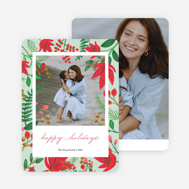 Flower Snapshot Holiday Cards and Invitations - Multi