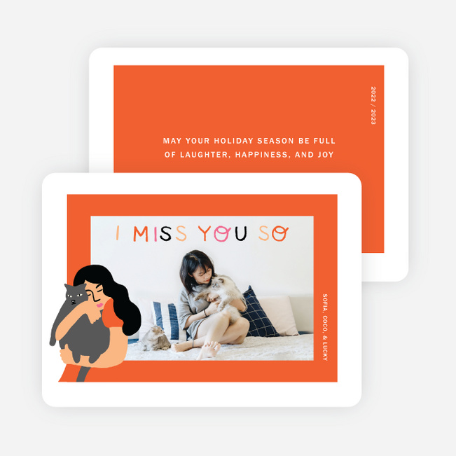 Miss You So Holiday Cards and Invitations - Orange