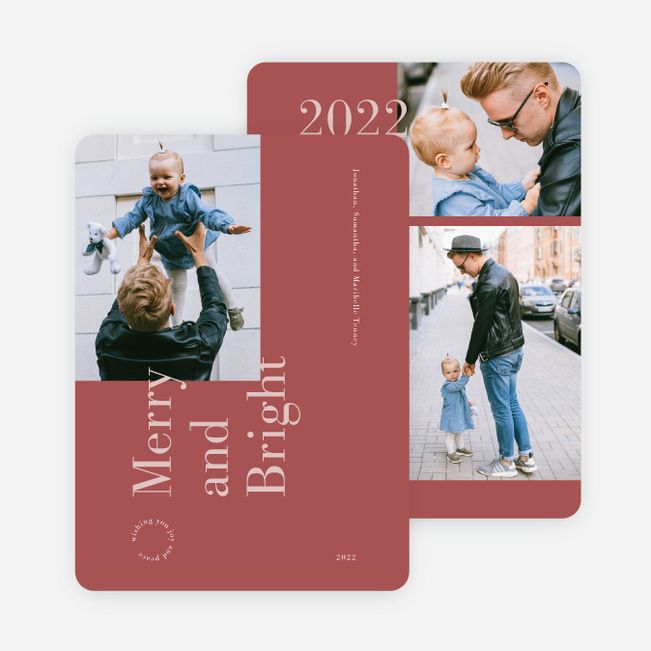 Unexpectedly Merry Multi Photo Holiday Cards - Red