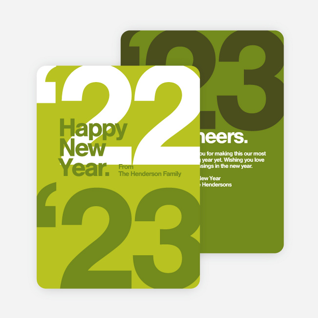 Best Wishes New Year Cards - Green