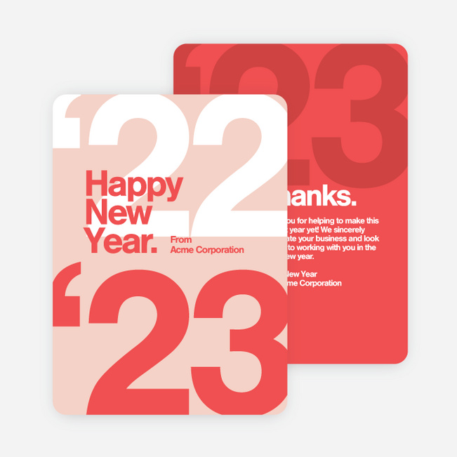 Bold Beginnings Corporate New Year Cards - Red