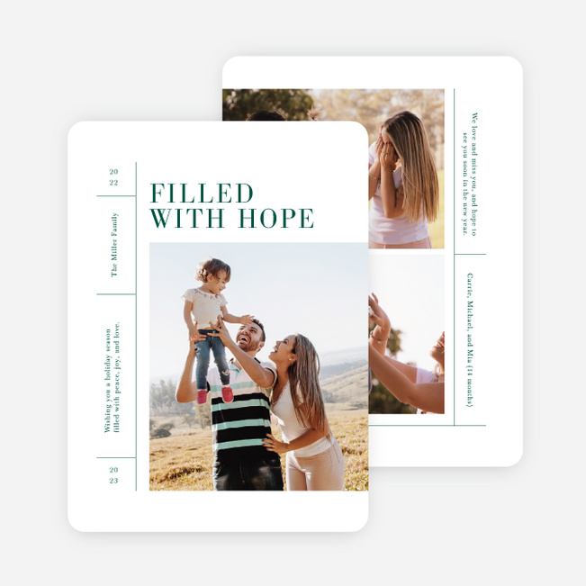 Fun Grid Multi Photo Holiday Cards - Green