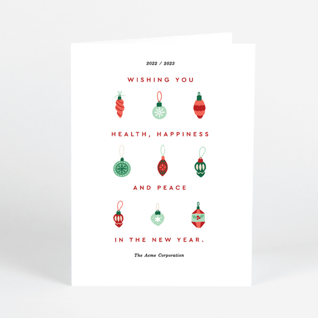 Minimal Ornaments Corporate Holiday Cards & Corporate Christmas Cards - Multi