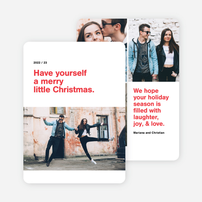 Photo Type Holiday Cards - Red