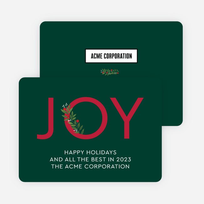 Simply Joy Corporate Holiday Cards & Corporate Christmas Cards - Green