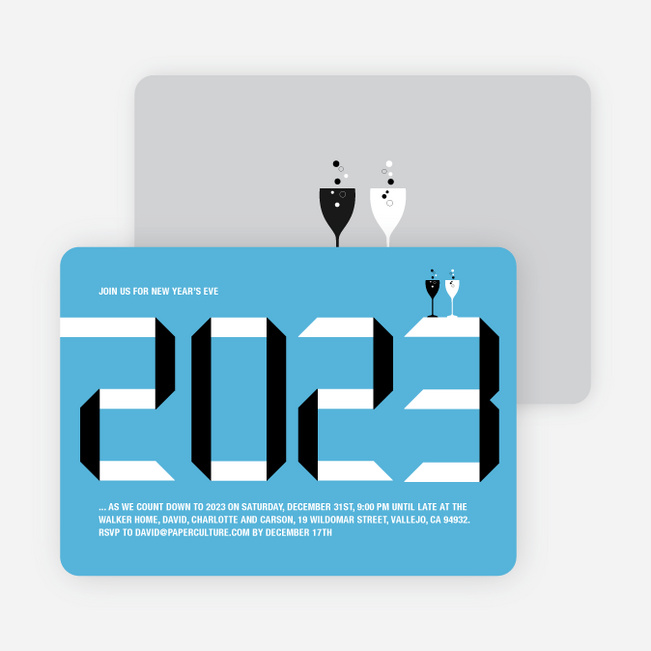2010 New Year’s Eve Party Invitations - Baby Blue