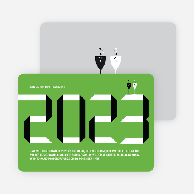 2010 New Year’s Eve Party Invitations - Apple Green
