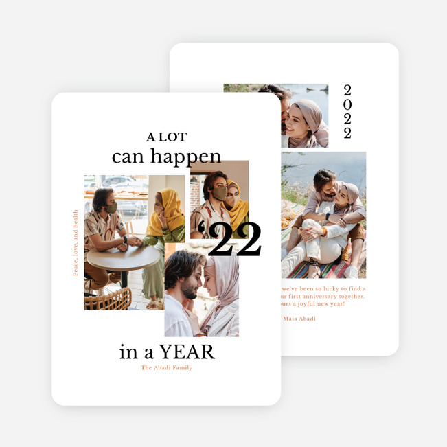 Big Future New Year Cards and Invitations - White
