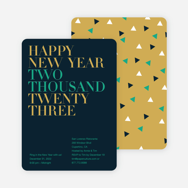 Bold New Year’s Eve Party Invitations - Slate Blue