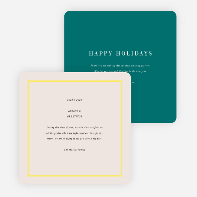 Foil Luxe Leaves Holiday Cards - Green