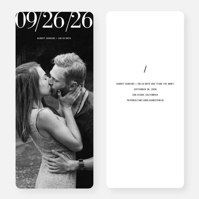 Front Page News Save the Date Cards - Black