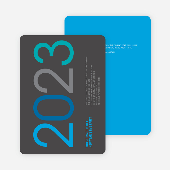 New Year’s Eve Party Invitations: Whoosh! - Royal Blue
