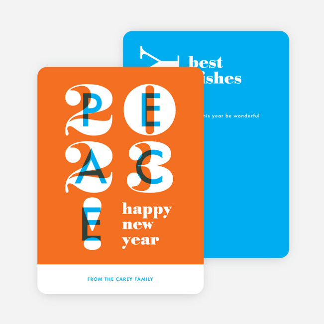 Peace Overlay New Year Cards - Orange