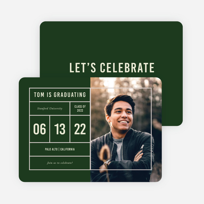 Ticket to Freedom Graduation Announcements - Green