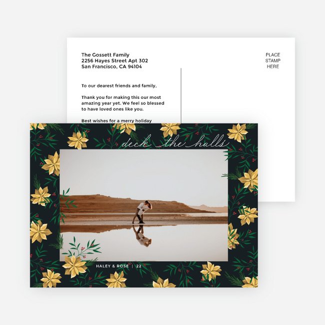 Weaving Poinsettia Christmas Cards - Yellow