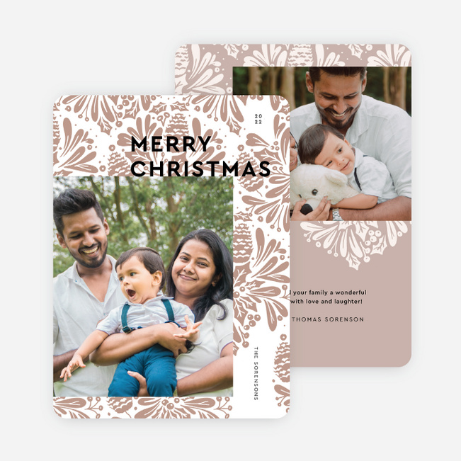 Inverted Baroque Christmas Cards - Beige
