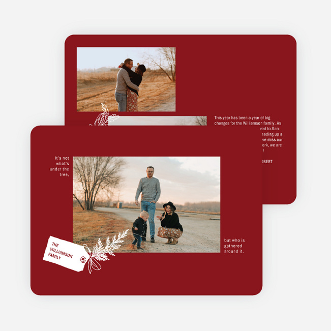 Labelled Frame Holiday Cards and Invitations - Red
