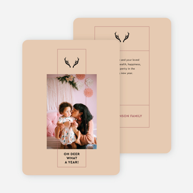 Oh, Deer Holiday Cards and Invitations - Beige