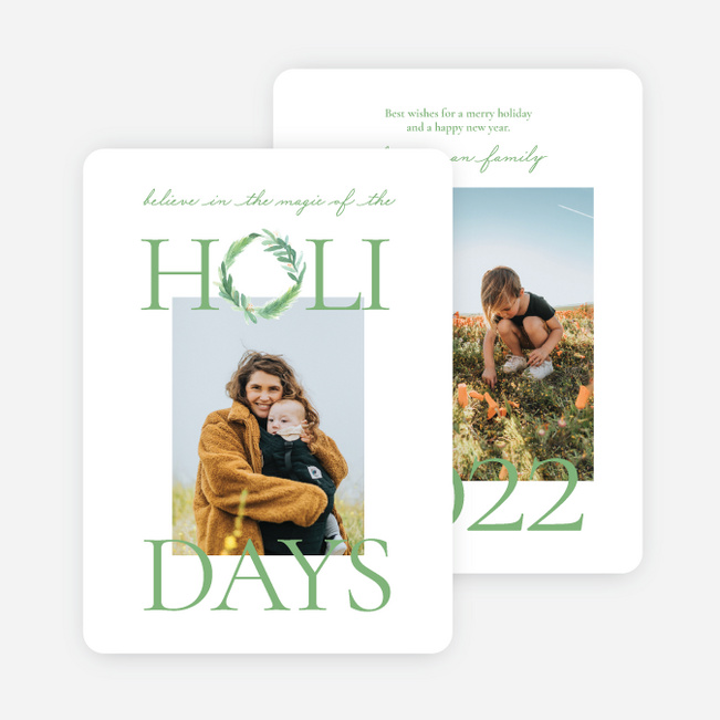 Believe in the Magic Holiday Cards and Invitations - Green
