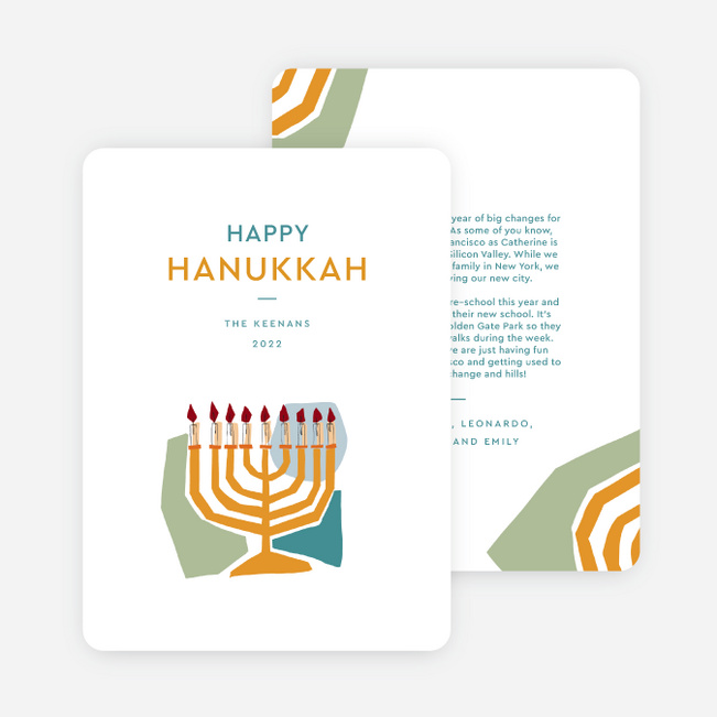 Hanukkah Menorah Holiday Cards and Invitations - Multi