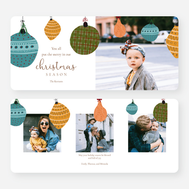 Ornament Garland Christmas Cards - Multi