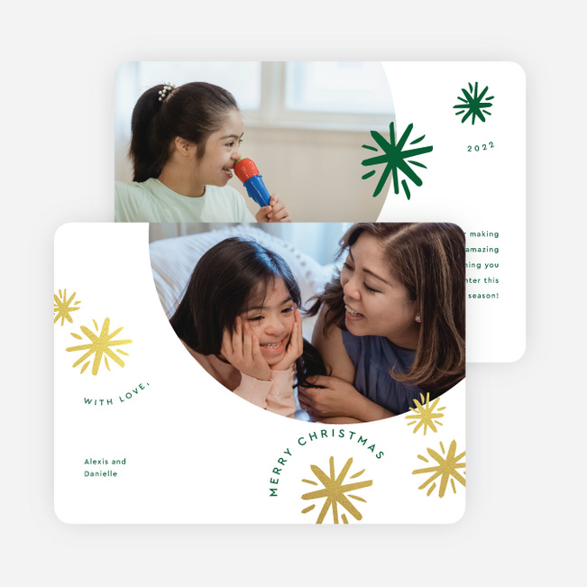 Starlight Bubble Christmas Cards - Green