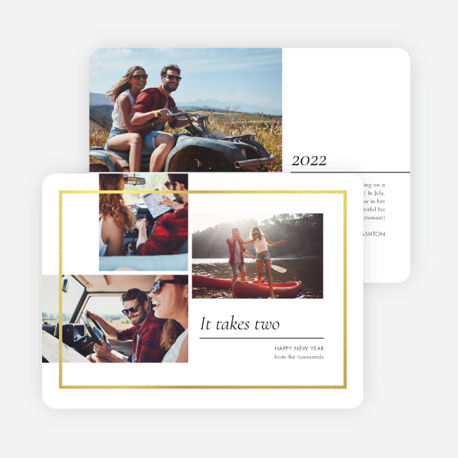 Framed Trio of Two New Year Cards and Invitations - Yellow