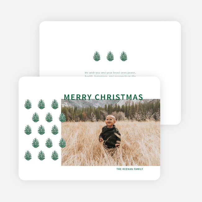 Pinecone Entrance Christmas Cards - Green