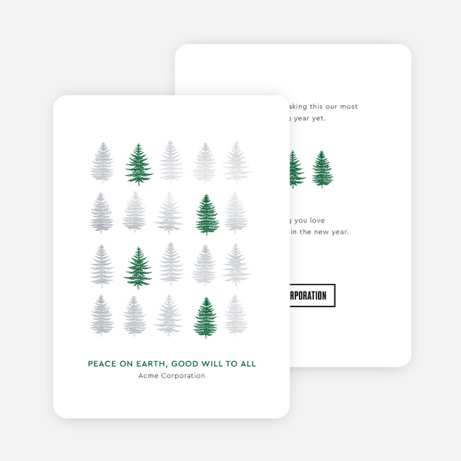 Trees of Peace Corporate Holiday Cards & Corporate Christmas Cards - Gray