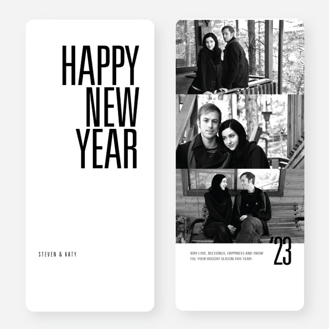 Black and White New Year’s Cards - Black