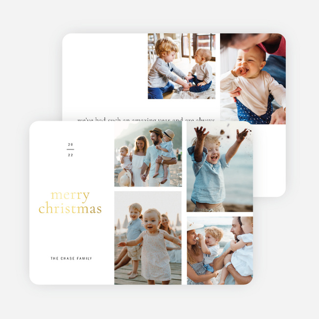Foil Grid Greatness Christmas Cards - Yellow