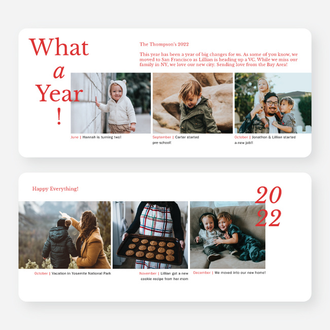 Happy Flashback Holiday Cards and Invitations - Red