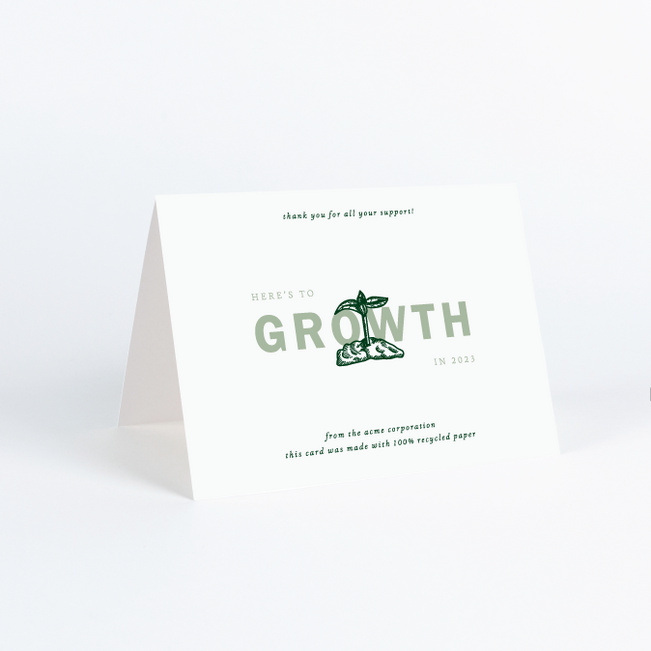 Here’s to Growth Business and Corporate Holiday Cards - Green