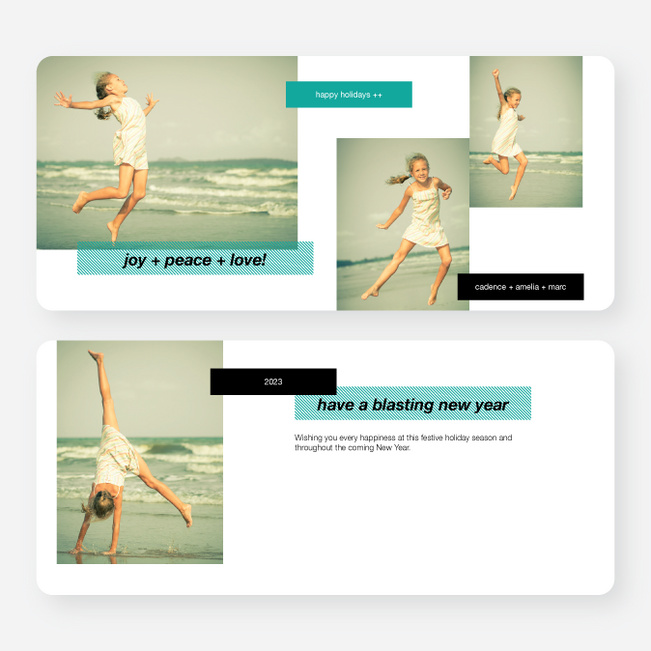 Holiday Tags Photo Cards - Blue