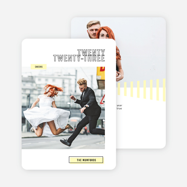 Lining Up the New Year Cards - Yellow