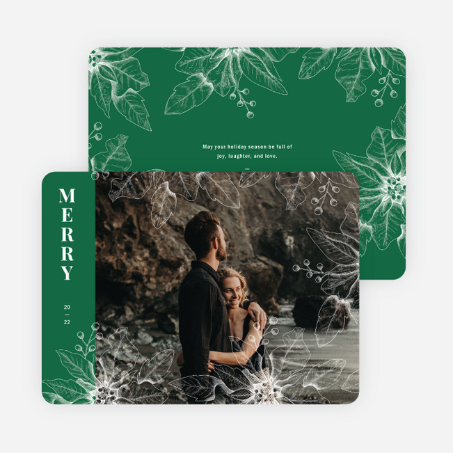 Merry Impression Christmas Cards - Green