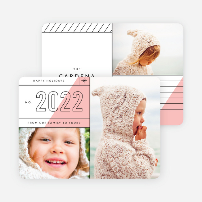 Slanted Lines Holiday Cards  - Pink