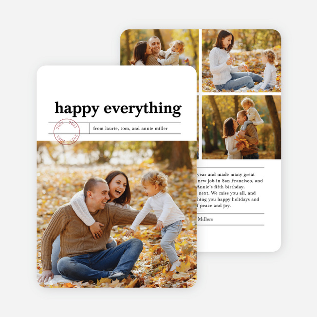 Touch of Rustic Multi Photo Holiday Cards - White