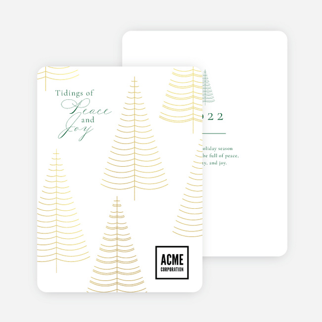 Tinsel Tidings Corporate Holiday Cards & Corporate Christmas Cards - Yellow